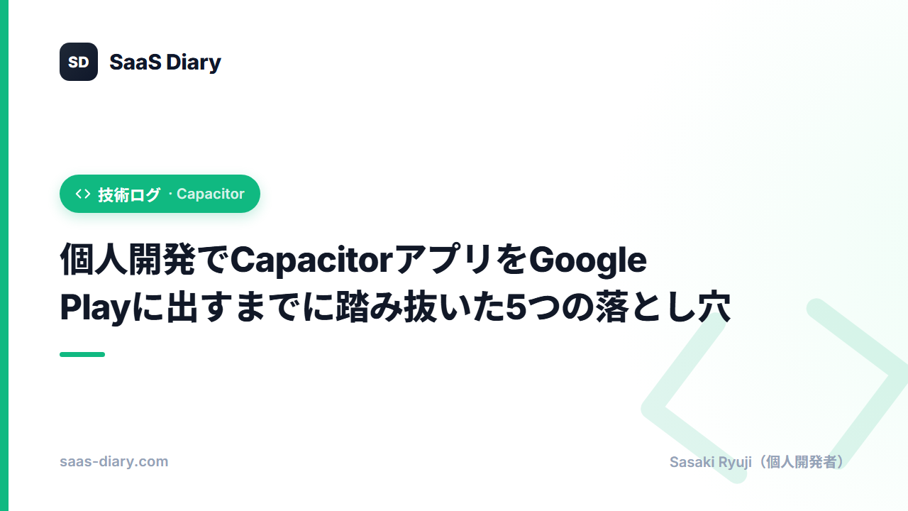個人開発でCapacitorアプリをGoogle Playに出すまでに踏み抜いた5つの落とし穴