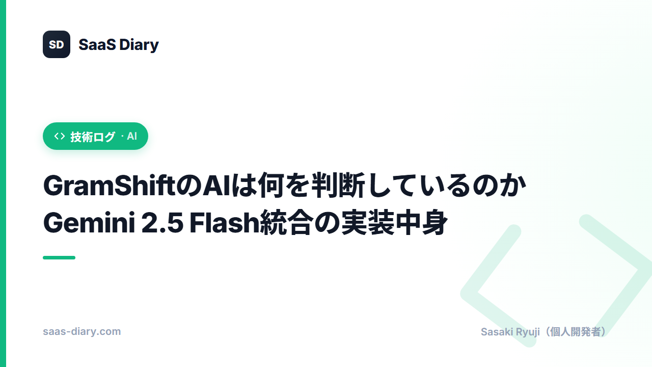 GramShiftのAIは何を判断しているのか - Gemini 2.5 Flash統合の実装中身