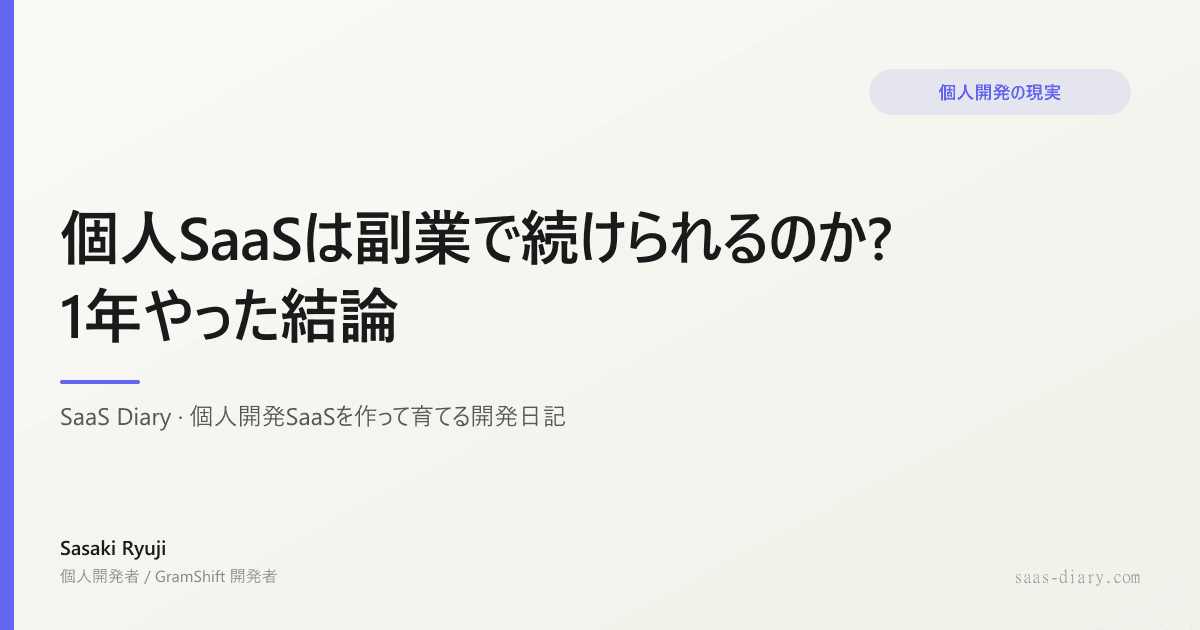 個人SaaSは副業で続けられるのか? 1年やった結論