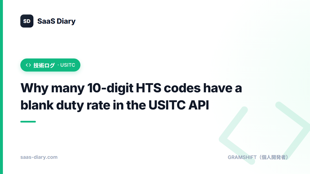 Why many 10-digit HTS codes have a blank duty rate in the USITC API