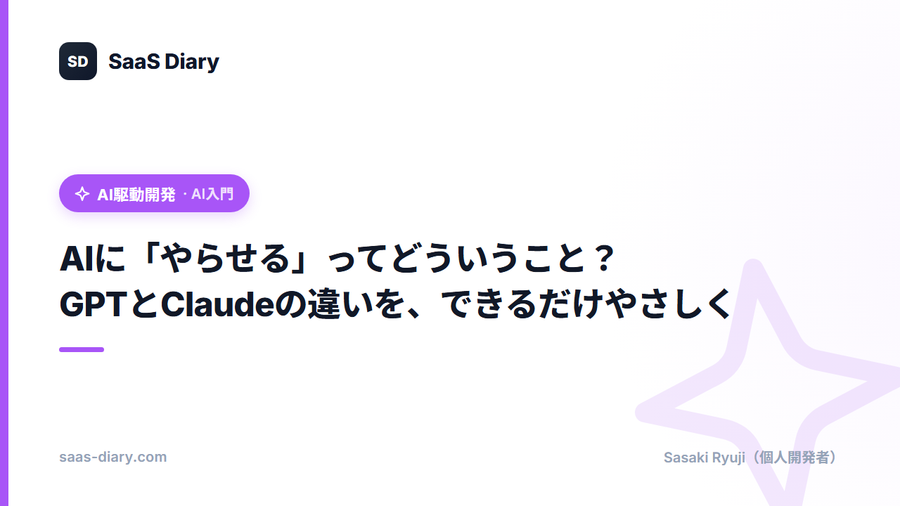AIに「やらせる」ってどういうこと？ GPTとClaudeの違いを、できるだけやさしく
